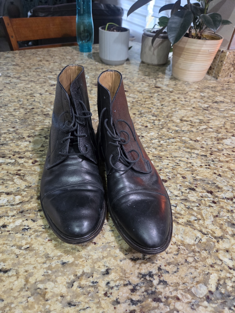 Gordon Rush Men's Black Italian Leather Lace-Up Dress Chukka Boots Made In Italy
